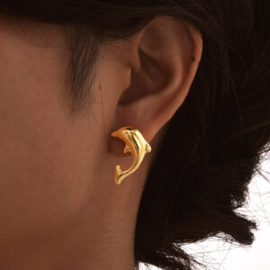 Boucles d’oreilles Dauphin Puissance Dorée