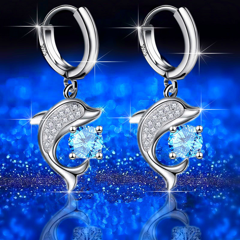 Boucles Dauphin Aqua Cristal 35 mm
