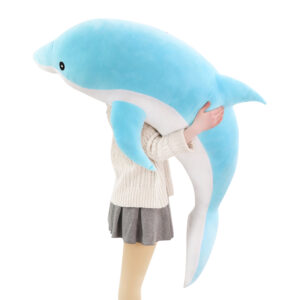 Peluche dauphin géante bleu 120 cm