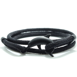 Bracelet cordon dauphin noir