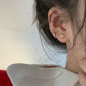 Boucles d’oreilles anneaux dauphin dorés