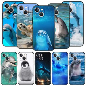 Coque dauphin luxe en silicone pour iPhone