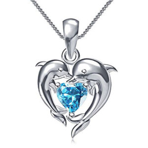 Collier dauphin amour serti