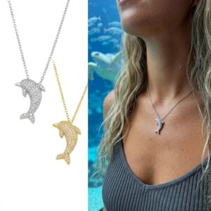 Collier dauphin kawaii doré ou argenté