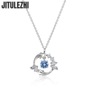 Collier dauphin cœur lumineux 925