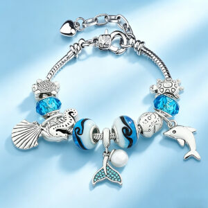 Bracelet Dauphin Perles Océanes 17 cm