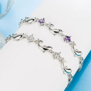 Bracelet dauphin zircon argent 925