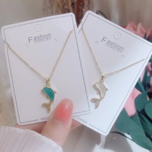 Collier Dauphin bleu catstone