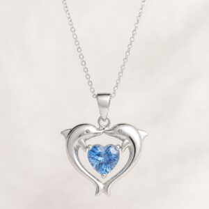Collier dauphin cœur lumineux 925