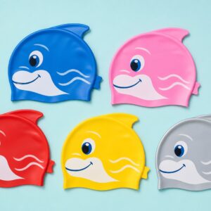 Bonnet de bain dauphin enfant coloré