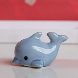 Figurine Dauphin en Céramique Bleue