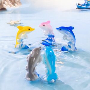 Mini figurines dauphins arc-en-ciel