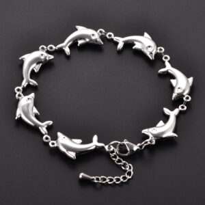 Bracelet Dauphins Argent Cœur