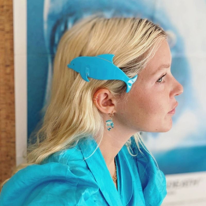 Barrette Dauphin Bleu