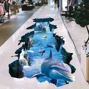 Sticker 3D Dauphin Aquarium