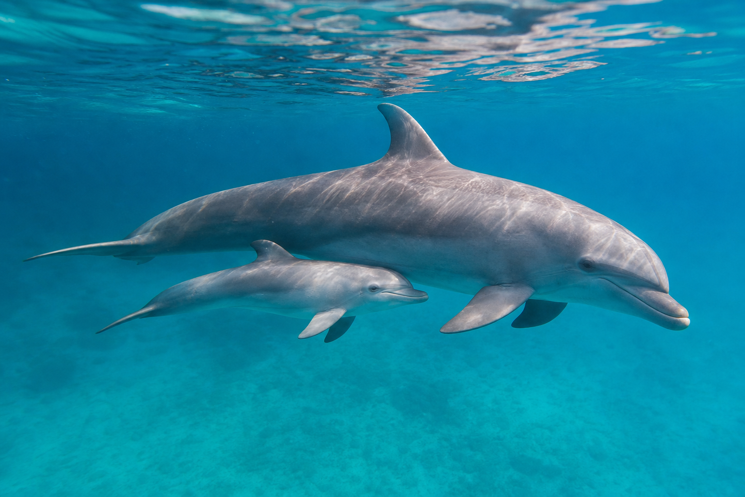 La relation mère-jeune chez les dauphins : naissance, apprentissages et autonomie