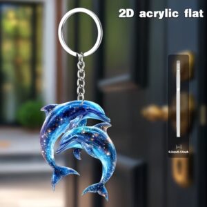 Porte-clés dauphins ciel étoilé