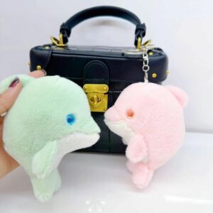 Porte-clés peluche dauphin pastel