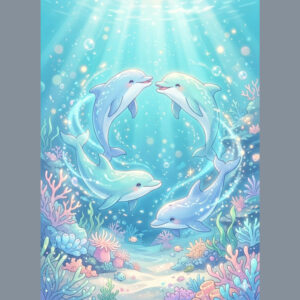 Kit peinture par numéros dauphins sous-marin