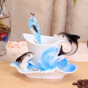 Tasse et Soucoupe Dauphin Ocean Wizard 200 ml