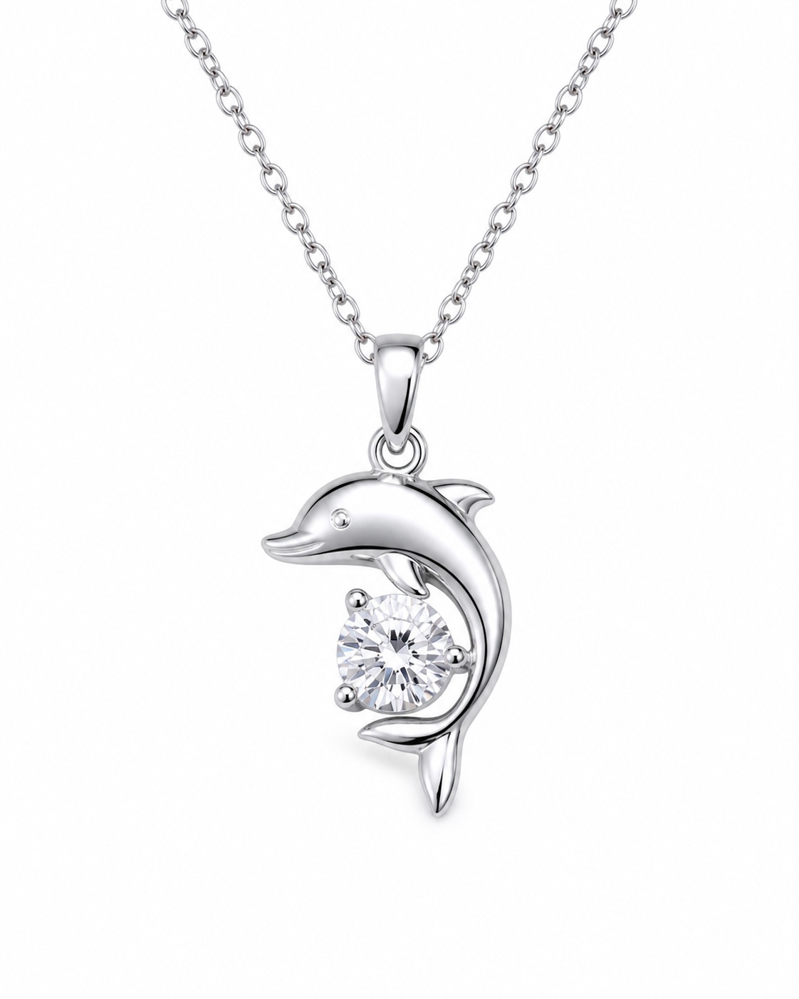 Collier dauphin zircon 925