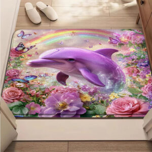 Tapis de Bain Dauphin Rose 40 × 60 cm