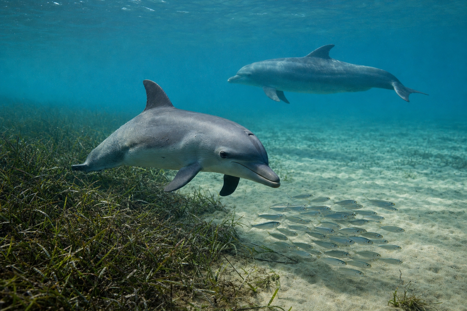 Une surveillance permanente — La relation mère-jeune chez les dauphins : naissance, apprentissages et autonomie